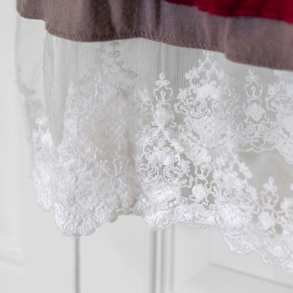 Bellamie | Burgundy Tunic Shirt/Dress with Lace - Picture 3 of 5